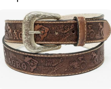 Cinto Couro Fivela Prata