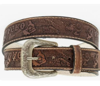 Cinto Couro Fivela Prata - imagem 2